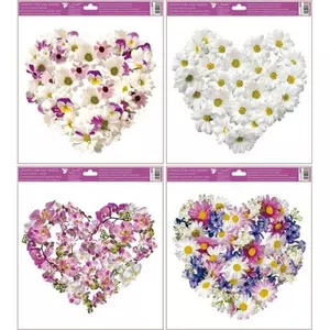 Ablakmatrica virágos szívek virágokból, 30 x 33,5 cm