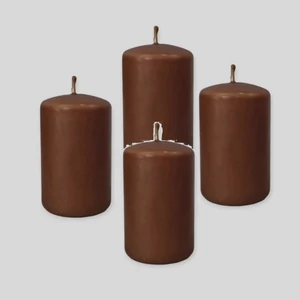 Adventi gyertya matt barna Barna 4x4x6cm darabos! a termék ára 1db-ra értendő!