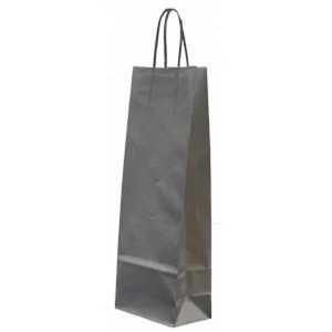 Ajándéktasak sodrott füles Ajándéktasak, italtasak 14x39x8cm, ezüst