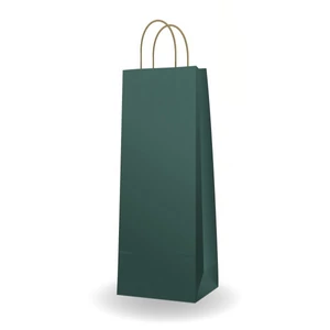 Ajándéktasak sodrott füles Ajándéktasak, italtasak 14x39x8cm zöld