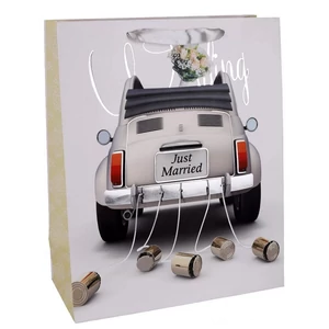 Ajándéktasak szalagfüles Just Married 31x42Cm