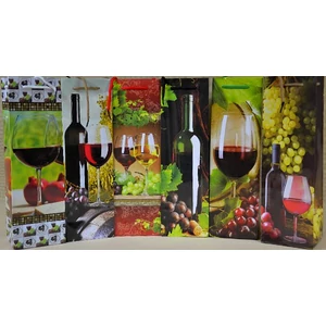 Ajándéktasak zsinórfüles boros 10x10x33cm Szőlő és bor mintás! Ajándéktasak 6 féle mintával