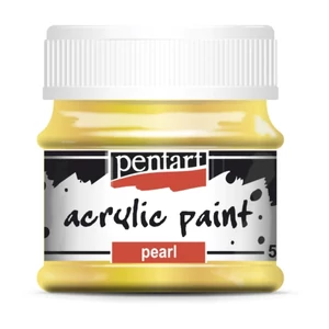Akrilfesték gyöngyház 50ml Pentart sárga 7436
