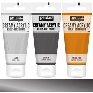 Akrilfesték krémes Pentart metál 60ml rokokó ezüst