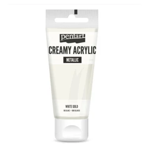 Akrilfesték krémes Pentart metál 60ml fehér arany