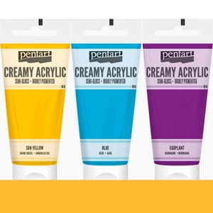 Akrilfesték krémes Pentart selyemfényű, 200ml napsárga Pentart-39006