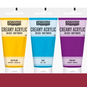 Akrilfesték krémes Pentart selyemfényű, 200ml rúzspiros Pentart-39004