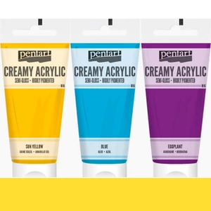 Akrilfesték krémes Pentart selyemfényű, 200ml sárga Pentart-39005