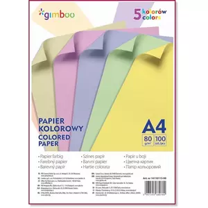 Színes papír pasztell A4 80gr-os, 100 lap/csomag, vegyes színek