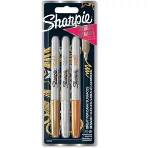 Alkoholos marker Sharpie FINE Marker permanent Metallic set /3db F 0.9 mm Arany-Ezüst-Bronz