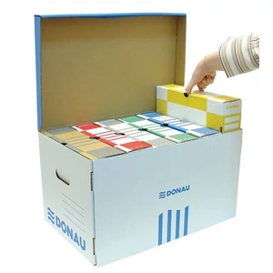 Archiváló konténer Donau 522x351x305mm levehető tető Kék-feh kart Iratrendezés DONAU 7666301FSC-10
