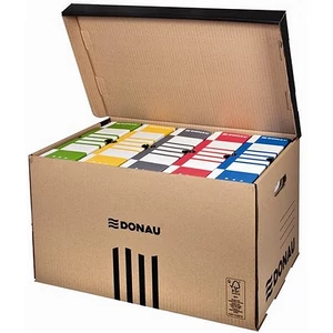 Archiváló konténer Donau 558x370x315mm felfelé nyíló natúr karton Iratrendezés DONAU 7665301FSC-02