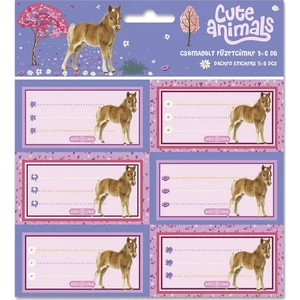 Ars Una Füzetcímke 6x3db Cute Animals-Horse 26'