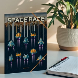 Ars Una Gumis mappa A4 22 Space Race 50211432 350gr vastag kartonból