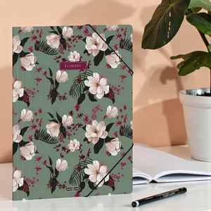 Ars Una Gumis mappa A4 26' Flowery Green 50215355 350gr vastag kartonból