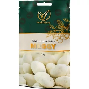 Aszalt meggy 75g REAL NATURE fehércsokoládés 