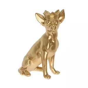 Asztali dekor kutya poly Kutya ülő asztali dísz, arany 17x11,7x25,5 cm