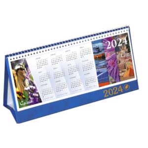 Asztali naptár 1 álló 2024 Csízió kék napi motivációval 53 lapos-méret: 310x160 mm
