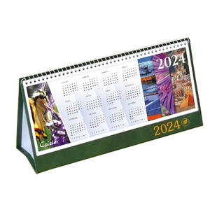 Asztali naptár álló 2024 Csízió zöld napi motivációval 53 lapos-méret: 310x160 mm