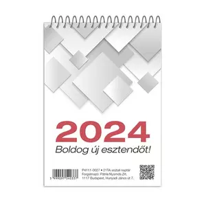 Asztali naptár TA21 2024 heti beosztás magyar névnapokkal hagyományos naptár / hátlap nélkül