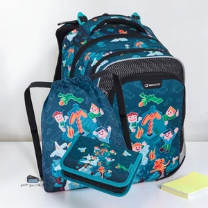Bagmaster iskolatáska szett 26 Lumi 24 E lego-kék táska,tolltartó,tornazsák