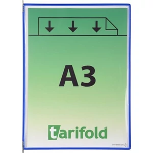Bemutatótábla Tarifold A3 acélkeretes álló kék 10 db