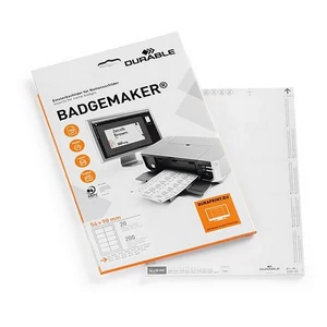 Betétlap 54x90mm DURABLE fehér 