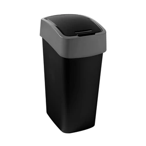 Billenős szemetes 45l CURVER Pacific flip bin fekete/ezüst