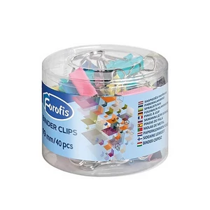 Bindercsipesz 19mm Forofis színes, 40db/doboz, 91348
