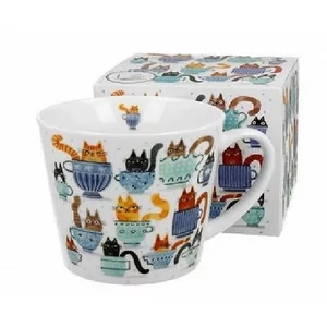 Bögre porcelán 610ml Teacup Cats