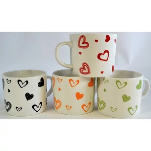 Bögre kerámia 423ml HEART IN HEART 4féle 250219 (8,3x13,5x10cm)