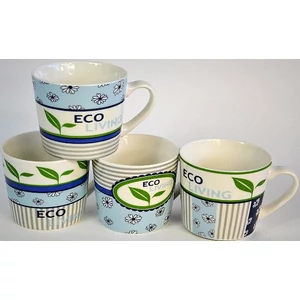 Bögre kerámia 442ml Eco , 10,8x5, 8 cm különféle mintával