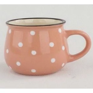 Bögre Porcelán 2,3dl barackvirág színű pöttyös