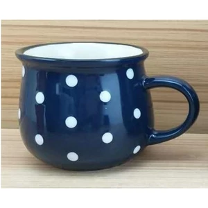 Bögre Porcelán 2,3dl kék pöttyös