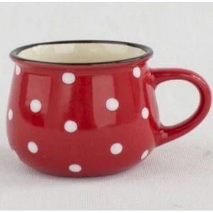 Bögre Porcelán 2,3dl piros pöttyös