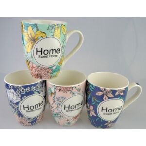 Bögre kerámia Romantic Home Home Sweet Home feliratos virág mintás 253130