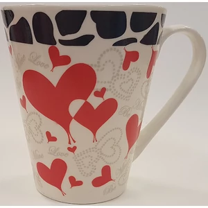 Bögre kerámia Valentin Napra Szívecske mintával Love felirattal
