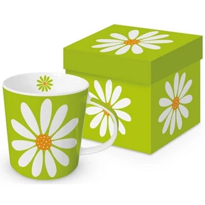 Bögre porcelán 0,4l dobozban, Happy Flower green