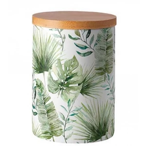 Konyhai tároló Porcelán Jungle leaves white 13,5x10cm