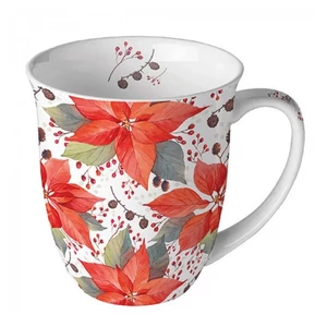 Bögre porcelán Ambiante Poinsettia And Berries 4dl porcelánbögre