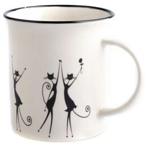Bögre Porcelán 310ml táncoló fekete macskás dobozban