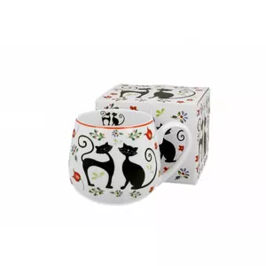 Bögre porcelán 350ml dobozban, Etno Cats