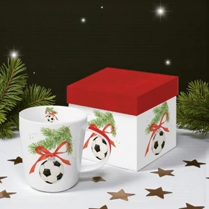 Bögre porcelán 3,5dl dobozban,Football Ornament