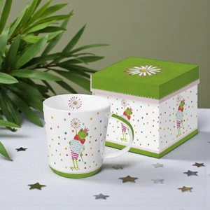 Bögre porcelán 3,5dl Happy Frog dobozban