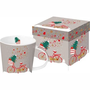 Bögre porcelán 3,5dl Xmas Bike dobozban