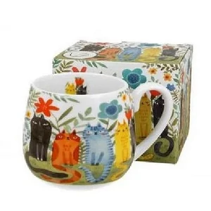 Bögre hordó Porcelán 430ml Garden Felines