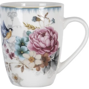 Bögre porcelán 360ml rózsás-madaras