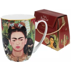 Bögre porcelán 380ml dobozban, Frida Kahlo: Önarckép tövisnyaklánccal, kolibrivel