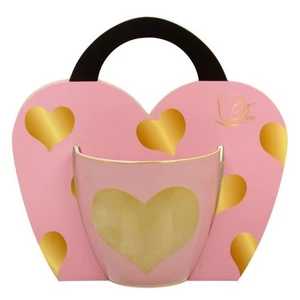 Bögre 460 ml Pink BIG HEART Díszdobozban