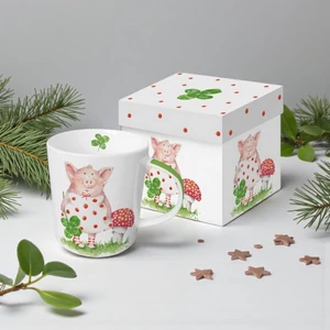 Bögre porcelán 4dl dobozban, Lucky Piggy